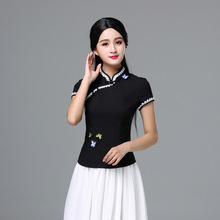 Nhà sản xuất bán buôn mùa hè mới quốc gia bông và vải lanh Bà Tang phù hợp hàng ngày sườn xám hàng đầu phong cách Trung Quốc cải tiến Hanfu nữ Đám cưới sườn xám