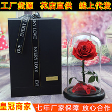 Hoa xuyên biên giới vĩnh cửu hoa thành phẩm bìa thủy tinh hộp quà tặng Ngày lễ tình nhân mẹ cốt truyện thực tế cao cấp nhỏ hoa hồng Sản phẩm hoa