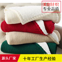 实体工厂专业生产新款针织毯子沙发盖毯雪尼尔毯子流苏毯毛线毯B