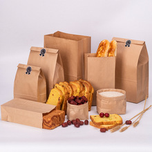 Giấy kraft tùy chỉnh bữa ăn sáng phổ biến West Point bao bì túi nướng bánh mì vuông đáy túi giấy bao bì chống dầu túi giấy Túi giấy chống dầu