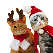 Amazon vật nuôi chó mèo tóc khăn choàng mũ quay cài đặt áo choàng áo choàng quần áo Tết Giáng sinh Trang phục mèo