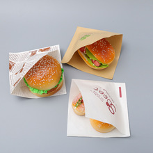 Nhà sản xuất túi bánh mì tay túi giấy tùy chỉnh hình chữ L mở bánh sandwich tam giác túi nướng bao bì chống dầu túi Túi giấy chống dầu