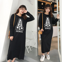 Áo len nữ size lớn 200 pounds chất béo mm xuân hè 2018 phiên bản mới của Hàn Quốc của áo len dài Một chiếc váy chữ 910 Váy chữ A