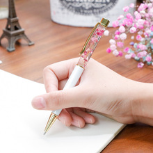 Nhà máy trực tiếp hoa khô bút bi tươi bút kim loại bút chữ ký quảng cáo quà tặng bút laser chữ tùy chỉnh Bút bi
