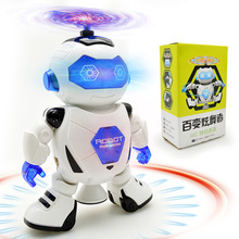 Space Dancing Electric Robot Children Đồ chơi nhạc xoay nhẹ 360 độ để phát tán đồ chơi nóng Mô hình robot