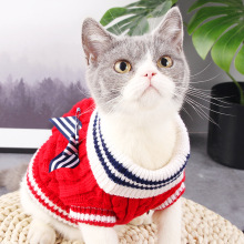 quần áo con chó nhỏ rơi và mùa đông quần áo mèo Schnauzer Teddy VIP Bichon Pomeranian con chó cưng áo len hải quân nhỏ Trang phục mèo
