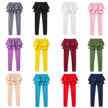 Trẻ em mùa xuân và mùa thu quần trẻ em mới công chúa quần legging kẹo màu phiên bản Hàn Quốc của quần giả hai dây quần đáy quần trẻ em Culottes
