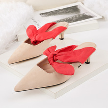 2898-1 Thời trang Hàn Quốc mũi nhọn cao gót cao gót một hình cung lớn giày đơn nữ giày đế bệt Giày cao gót
