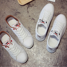Xuân 2019 phiên bản Hàn Quốc của đôi giày nhỏ màu trắng nữ hoang dã ren đơn giày sinh viên giản dị đế bằng giày thể thao thủy triều 68 Giày thể thao nữ