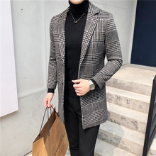 Áo khoác len nam dài 2018 mới phiên bản nam Hàn Quốc của thời trang tự may áo khoác len cho nam Áo khoác