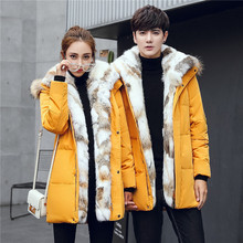 Áo khoác nam 2018 mới xuống áo khoác dài nam phiên bản Hàn Quốc của những người yêu thích kích thước lớn áo khoác mùa đông nam dày lông thỏ Áo khoác