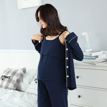 2019 phiên bản mới của Hàn Quốc cho bà bầu mùa xuân và tháng hè quần áo cotton cho con bú quần áo phụ nữ mang thai phù hợp với dịch vụ đồ ngủ tại nhà bán buôn Bộ đồ mặt trăng