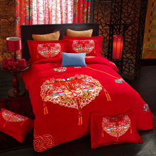 Cheng Road Home Dệt gia đình buôn giường sinh thái nhám Bốn hoạt động bông quà cưới Dệt áo cưới