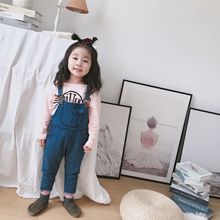 Trẻ em mặc 2019 mùa xuân và mùa thu mới trẻ em bib phiên bản Hàn Quốc của quần trẻ em nam và nữ quần bé denim dây đeo Quần yếm