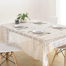 New Garden rỗng móc handmade bảng vải cotton bàn tròn vải rèm vải placemats khăn trải bàn hình bầu dục Khăn trải bàn / khăn trải bàn