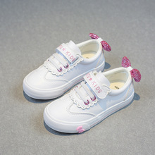 Giày thỏ công chúa Tommy mùa thu 2018 bằng da nhỏ Giày trắng bé gái nơ trắng đế mềm đế mềm phiên bản Hàn Quốc của thủy triều Giày vải trẻ em