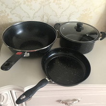 Bán buôn đá y tế ba mảnh dụng cụ nấu không dính chảo cookware quà tặng khuyến mãi quần nấu nướng đặc biệt Bộ dụng cụ nấu ăn