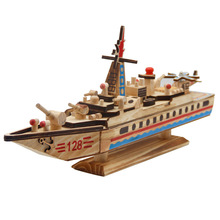 Thắng cảnh nóng mới mô phỏng quân sự tàu sân bay tàu khu trục bằng gỗ lắp ráp mô hình đồ trang trí bán buôn Mô hình hải lý