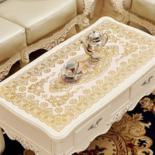 Khăn trải bàn bằng nhựa mạ vàng PVC phong cách châu Âu Chống vảy bàn cà phê dùng một lần bữa ăn hiện đại tối giản bàn vải hình chữ nhật tấm rỗng Khăn trải bàn / khăn trải bàn
