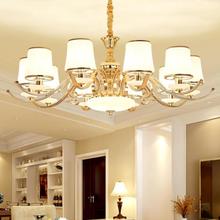Mới phong cách châu Âu đèn chùm phòng khách sáng tạo không khí đơn giản Mỹ đèn gốm phòng ngủ nhà hàng đơn giản ánh sáng nến châu Âu Đèn chùm châu âu