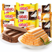 Thực phẩm nhập khẩu Indonesia Richeese Lime Cheese wafer Bánh quy 58g Trẻ em Đồ ăn vặt thông thường Bánh quy Bán buôn Bánh quy