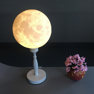 跨境卧室床头灯创意时尚台灯简约现代装饰月亮小夜灯田园月球台灯