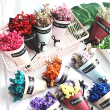 Mới in hình đạo cụ màu hoa khô pha lê cỏ mini bó hoa trang trí nhà hoạt động quà tặng Sản phẩm hoa