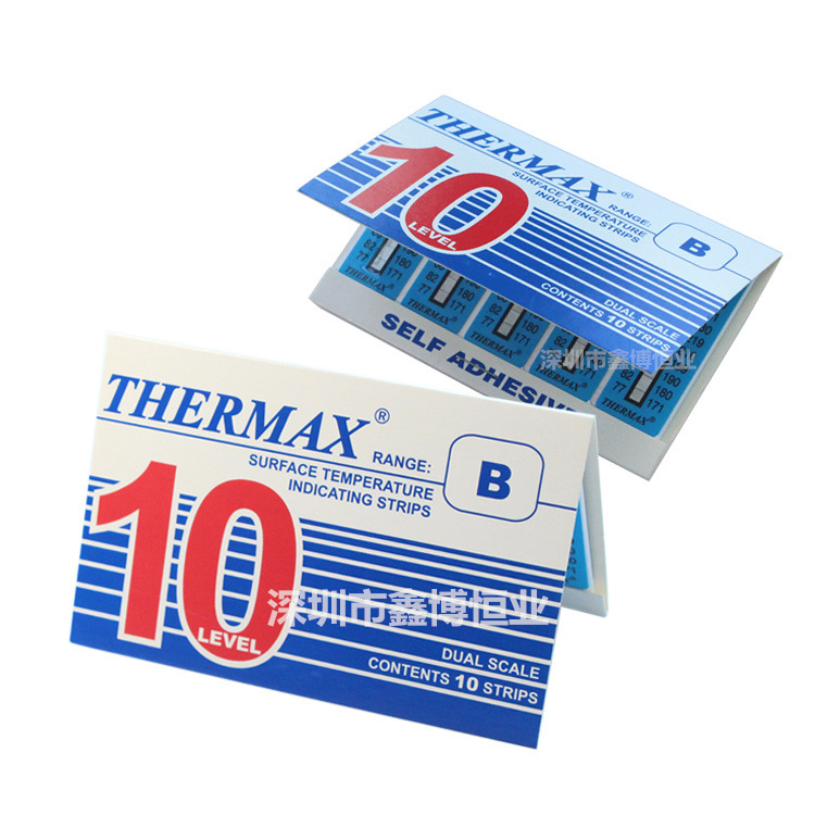 代理现货10格B型77-127度温度试纸英国THERMAX感温贴片TMC测温纸