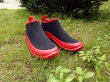 Giày đi mưa nước ngoài thương mại nam và nữ ống ngắn màu đỏ đen thấp để giúp cao su mưa giày rửa xe màu gia súc Giày nâu nước đôi giày đi mưa Giày đi mưa nữ