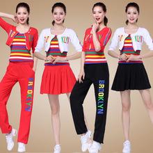Trang phục khiêu vũ vuông Tingzimei 2018 phù hợp với trang phục thi đấu thể thao ba mảnh cotton mùa xuân hè Đầm nhảy vuông