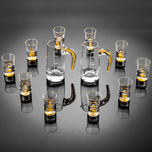 Tinh rượu ly rượu quy mô bộ phận nhà sáng tạo rượu vang trắng kính khảm lá vàng Rượu Gift Set quà tặng Bộ rượu