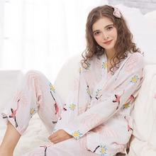 2019 trang phục bà bầu mới Các nhà sản xuất tùy chỉnh cotton đôi gạc kimono cardigan nhà tháng phù hợp Bộ đồ mặt trăng