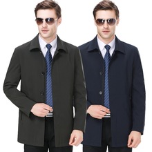 2018 mùa thu và mùa đông mới trung niên nam kinh doanh áo gió nam phần dài áo gió áo khoác dày trực tiếp Áo gió