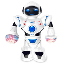 Robot điện nước ngoài câu đố với âm nhạc ánh sáng chói mắt vũ trụ robot đồ chơi trẻ em một thế hệ Búp bê điện