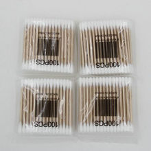 Pocket 100 nhà máy thẻ giấy trực tiếp đôi đầu bông tăm gỗ làm sạch dùng một lần kiểm tra tăm Du lịch thiết yếu