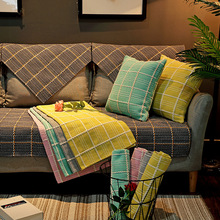 vải bông đệm sofa đệm Four Seasons chung tối giản phòng khách hiện đại bao gồm tất cả không trượt bông vật che phủ thực hiện để đặt Đệm / sofa đệm