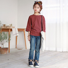 MPT3146 Quần áo trẻ em Hàn Quốc Quần yếm mùa thu denim mới Quần trẻ em 17 tuổi Trẻ em mới mặc quần trẻ em quai cao bồi Quần yếm