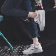 Ddoo tăng giày trắng nữ xuân mới phiên bản Hàn Quốc hoang dã của giày đế bệt dày dưới phố giày trắng giản dị 6953 Giày cao