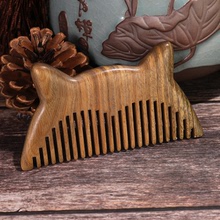 Khắc xuyên biên giới gỗ đàn hương chải chống tĩnh điện đầu chải tóc lược du lịch lược gỗ đàn hương xanh có thể được tùy chỉnh Lược chải tóc