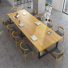 Bắc Âu rèn sắt công nghiệp gió nhân viên bàn rắn gỗ đào tạo bàn hội nghị bàn máy tính bàn có thể được tùy chỉnh Bàn