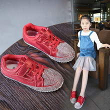 Giày trẻ em 2018 mùa thu mới Hàn Quốc cho trẻ em giày thể thao cô gái rhinestone giày công chúa Giày công chúa