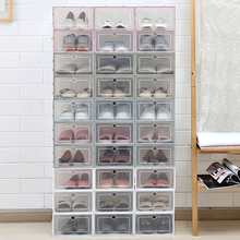 Hộp nhựa trong suốt hộp giày lưu trữ nhân tạo hộp lưu trữ giày hộp hộp giày Nhật Bản hộp hộp lật ngăn kéo hộp Hộp lưu trữ