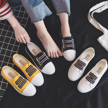 Giày trắng mới Giày vải Sinh viên Hàn Quốc hoang dã phẳng giày lười giày mùa hè Bàn đạp phụ nữ giày lái xe Giày vải nữ