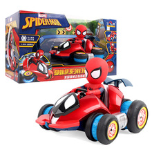 Âm thanh rung với chiếc xe điều khiển từ xa Người nhện Marvel M033 Sạc xe đóng thế tốc độ cao trôi dạt bốn bánh đồ chơi trẻ em Xe điện điều khiển từ xa