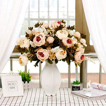 13 lõi hoa mẫu đơn hoa mẫu đơn hoa phòng khách nhà trang trí bàn hoa nhân tạo hoa giả Nhà máy mô phỏng