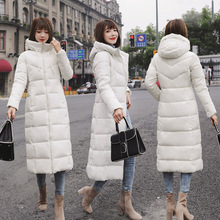 Quần áo cotton kiểu châu Âu cỡ lớn 6xl nữ mới phiên bản Hàn Quốc của mùa đông dài trên đầu gối quần áo cotton trùm đầu áo khoác cotton dày Áo khoác cotton nữ