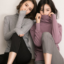 Áo len nữ giảm giá giải phóng mặt bằng bộ mùa thu đông của phiên bản Hàn Quốc của áo len len đáy áo sơ mi lười gió cổ áo len nữ Áo len nữ