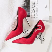 9933-5 Thời trang Hàn Quốc giày cao gót đẹp với ngọc trai rhinestone giày nữ hộp đêm giày da lộn mỏng Giày cao gót