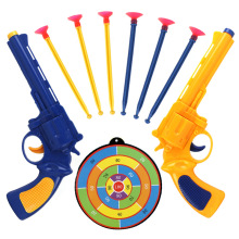 2843 Nhà máy trực tiếp cho trẻ em Câu đố Súng mềm mô hình Súng đồ chơi với 2 súng + 6 thư mục mềm Bán buôn Mô hình quân đội