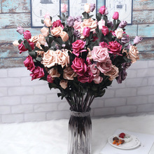 Nhà máy trực tiếp 3 2 hoa hồng nụ mô phỏng PE hoa hồng trang trí nội thất hoa giả hoa cưới bán buôn Cầm hoa